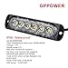 GPPOWER Universal super thin 6-LED Amber/White 19-Flashing Mode Car Truck Warning Caution Emergency Construction Strobe Light Bar (1pc)