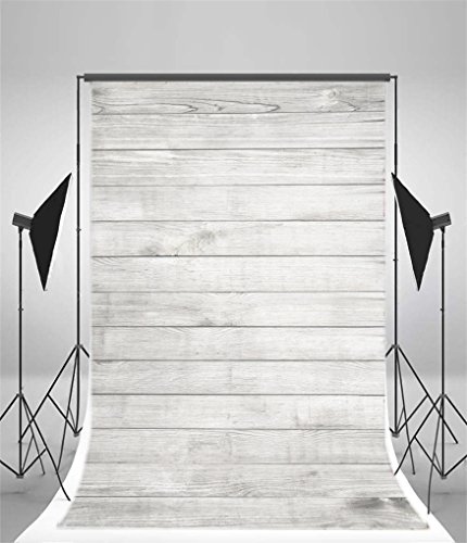 AOFOTO 6x8ft White Brick Wall Photography Background Old Wooden Floor