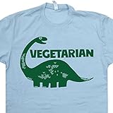 Vegetarian T Shirt Dinosaur Vegan Kale Funny Brontosaurus Organic Recycle Logo Tee Mens Womens Kids Shirtmandude
