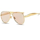 SevenColor Trendy Oversized Aviator Sunglasses for Women Men 2025 Gold Big Aviators Sun Glasses 70s Retro Shades