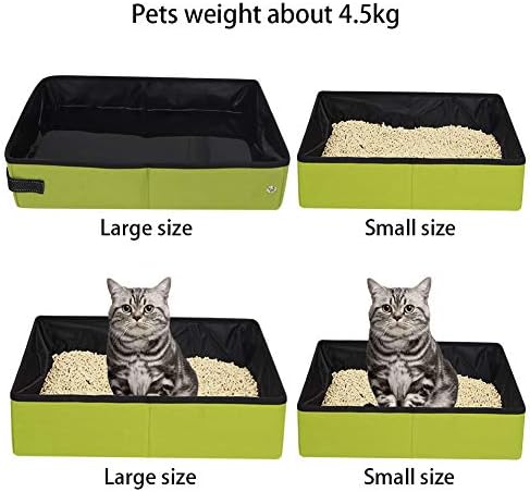 Fushida - Caja de arena portátil plegable para gatos pequeños, medianos