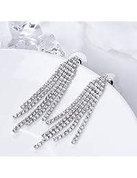 SELOVO Long Chandelier Tassel Dangle Earrings Party Jewelry Clear Austrian Crystal