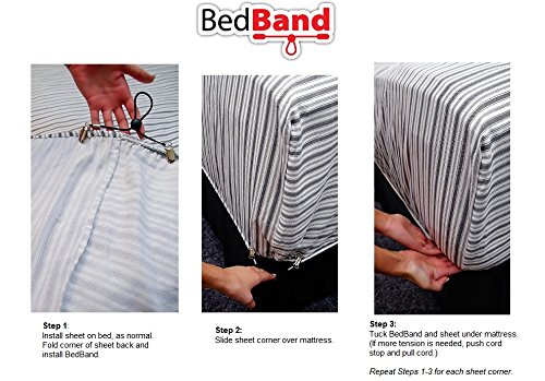 The Original Bed Band – Sheet that supports Adjustable Fastener/Holder/Strap/Suspender/Gripper. A Patent Pending.