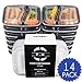 35oz Meal Prep Containers - 2 Compartment Bento Lunch Box with Lid, Snack Boxes - Stackable, Reusable, Microwave, Leak Proof, Dishwasher & Freezer Safe - Fix & Food Storage Containers