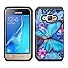 Galaxy J3 Case, Galaxy Sky Case, J36v Case,Galaxy Express Prime,Galaxy Sol,Galaxy Amp Prime Case Hybrid Dual Layer Defender Protective Case Compatible for Samsung Galaxy J3v, Blue Butterfly