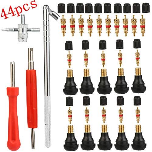 Tyre Valve Stem Puller Tools Set with 10 TR412 Short Rubber Valve