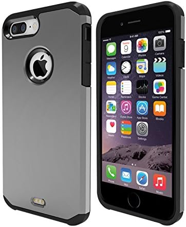 iPhone 6S Plus / 6 Plus case, Heavy Duty Dual Layer Protection Defense Shield [Elite Armor] Shockproof & Luxury Case Cover for iPhone 6S Plus / 6 Plus 5.5" (Silver)