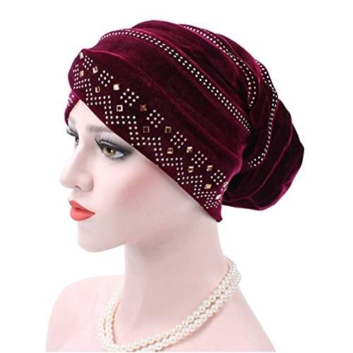 Zhengpin Women Underscarf Cap Hijab Bonnet Muslim Full Cover Hijab with Diamond - Thumbnail 3