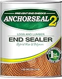 ANCHORSEAL 2 Hybrid Log & Lumber end Grain Sealer - Water-Based Wax & Polymer Prevents up to 90% of end Checking (Drying Splits) on Cut Ends. Green Wood Sealer for Turning Blanks & Bowls. (1 Gallon)