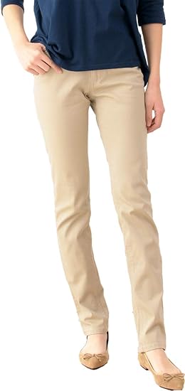 Amazon Co Jp Nod ストレッチパンツ ゆるスキニー レディース 股上深め ややゆったりフィット 股下80 服 ファッション小物