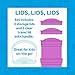 Re-Play Made in The USA 7 Piece Stackable Food and Snack Storage Containers for Babies, Toddlers and Kids of All Ages - Bright Pink, Aqua, Purple (Sparkle)