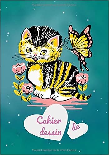 Cahier De Dessin Bloc A Dessin Carnet De Dessin Avec Texture Bleu Turquoise Et Un Chat Mignon Avec Coeur Une Taille Ideale 7x10 Inches 110 Pages Blanches French Edition Edition Live Hope
