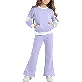 JiAmy Girls 2 Piece Tracksuit Set Long Sleeve Sweatshirt and Jogger Pants Athletic Outfit Clothing Set for Kids