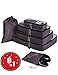 HOPERAY Packing Cubes Travel Organizer Mesh Bags - 6 pcs Lightweight Set Travel Gear Bag Accessories for Women Men Kids Carry-on Luggage Suitcase and Backpacking Slim Medium & Large(grey)
