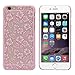 iPhone 6 Plus Case [5.5 inch], Towallmark Carved Leaves Vintage Pattern Matte Hard Case (Pink)