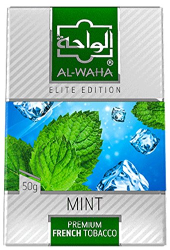 Al Waha Elite Edition Shisha Molasses Premium Flavors 50g for Hookah (Mint)