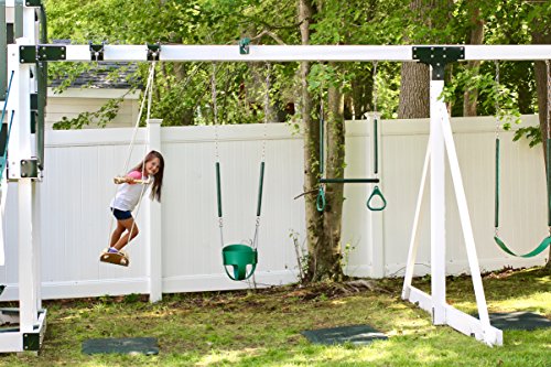 Swurfer Swingset Conversion Bracket - No Tree, No Problem, Convert Your Swingset to a Swurfset, Heavy Duty Horse Glider Bracket for Swing Set Attachment (Brown) (Green)