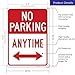 Sigo Signs - No Parking Anytime Sign, with Arrows 10x14 Inches, Rust Free .040 Aluminum, Fade Resistant, Made in USA