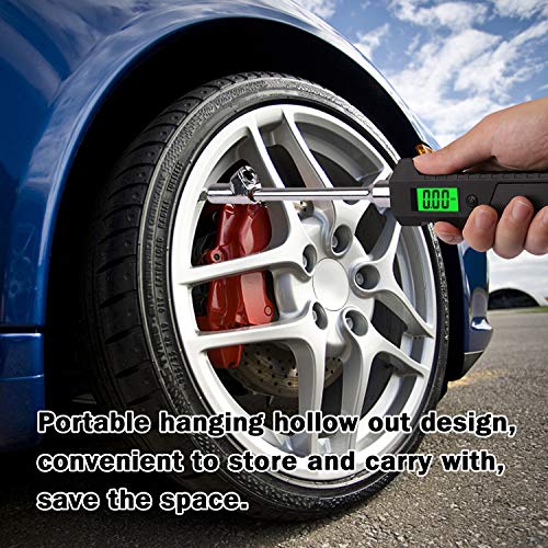 Fly5D Digital Tire Pressure Gauges (0-230 PSI) 4 Setting with Backlight LCD and Flashlight Dual Head RV Heavy Duty Monitoring System Made for Car Truck Motorcycle RV Bike - Thumbnail 6