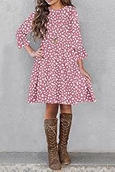 HOSIKA Girls Long Sleeve Dress Vintage Floral