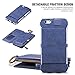 iPhone 6 PLUS / iPhone 6S PLUS Slim Wallet Case, FLOVEME Hybrid Dual Layer Removable Magnetic PU Leather Flip Folio Cover 18 ID Credit Card Slots Cash Compartment Protective Kickstand Holder, Blue