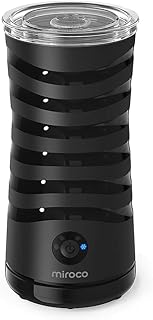 Miroco Milchaufschäumer Elektrisch Automatischer Edelstahl Milchschäumer, Leiser, Strix-Steuerung, Antihaftbeschichtung, Erhitzen und Aufschäumen für heiße und kalte Milch(Schwarz)