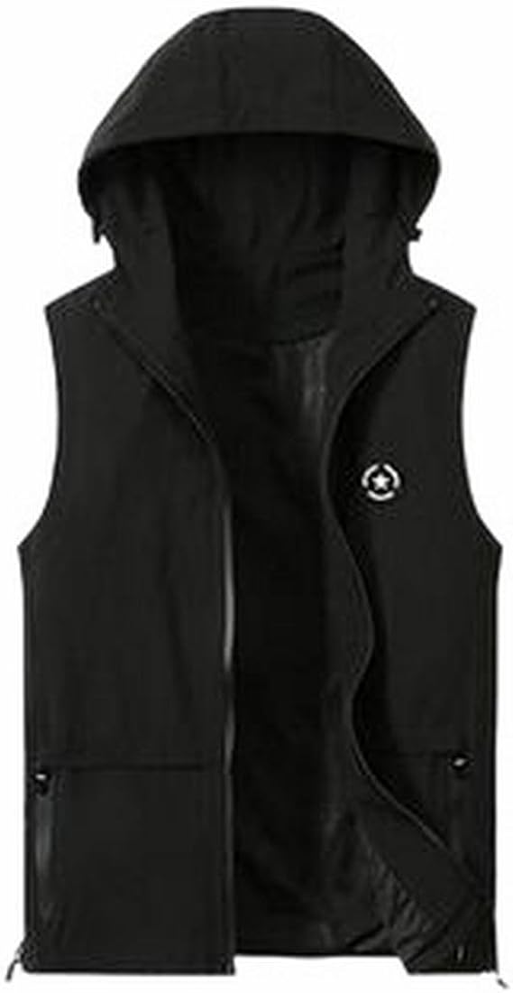 hooded sleeveless jacket