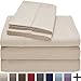 Premium 1800 Ultra-Soft Microfiber Collection Split King Sheet Set, Hypoallergenic, Easy Care, Wrinkle Resistant, Deep Pocket (Split King, Sand)