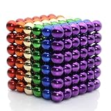 MagneBalls 5MM Magnetic Ball Set Perfect for Jewlery, Crafts, Education and Intelligence Development- Desk Sculpture Toy Provides Relief for Office Stress, ADHD, Autism, and Anxiety (Rainbow)
