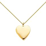 14K Yellow Gold Polished Love Heart Shaped Locket