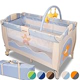 Infantastic® - Cuna de viaje, incluye colchoneta y accesorios (diferentes colores a elegir)