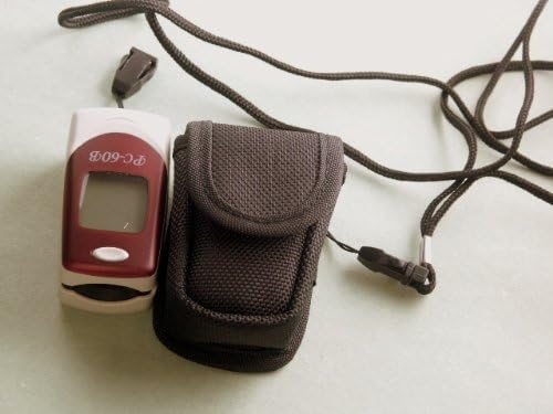 Soft Carrying for Fingertip oximeter with belt loop and neck strap
