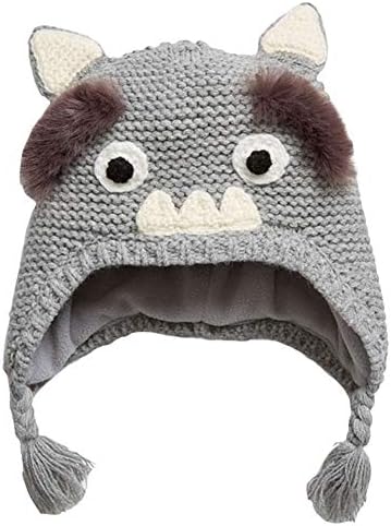 Baby Earflap WinterToddler Knitted Hat Animal Ears Lined Cap