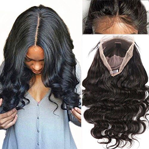 FULL Lace Wigs with Baby Hair for Black Women Pre-Plucked Hairline Body Wavy Brazilian Virgin Human Hair Lace Wigs Natural Color 18inch