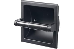 Modern Matte Black Recessed Toilet Paper Towel Holder Set Durable Metal Wall Mount for Space Saving Bathroom Design Stainless