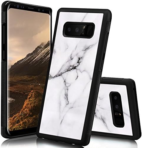 Ademen Samsung Galaxy Note 8 Case, White Marble Design Hard PC Soft Silicone Protective Durable Shockproof Case For Samsung Galaxy Note8