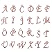 Pandahall 200pcs Assorted Alphabet Charm Pendant Loose Beads Rose Gold Plated A-Z Letter Pieces, 12-17x4-15x2mm