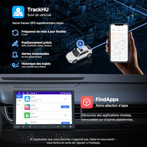 ATOTOEXCEL A5L 10.1 Inch 2 DIN & 1 DIN Adaptive Android Car Radio, Floating Screen Car, CarPlay & Android Auto Wireless, 24 Bands, GPS Tracking, Rear View Camera, HD LRV, 2G+32G, DSP/FM/RDS