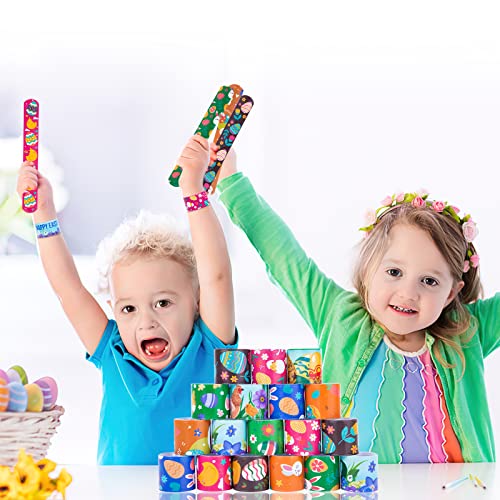 Koogel 48 Stk. Ostern Schnapparmband Bunte Ostereier Klatscharmband für Kinder Mitgebsel Kindergeburtstag Ostern Mitbringsel Geschenke Jungen Mädchen Party Geburtstag