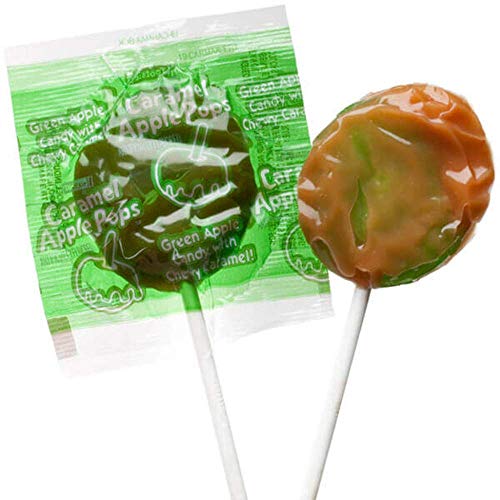 Tootsie Caramel Apple Pops, Wrapped, Bulk, Green Apple Flavored Hard