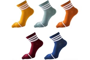 MWMart Toe Socks Cotton Crew Five Finger Socks Running Athletic for Men Women 5 Pack