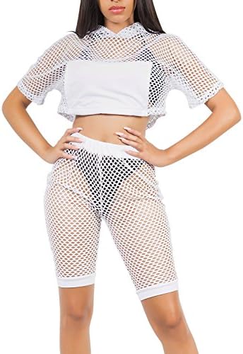 Sedrinuo Summer Bikini Mesh Cover up Sets Sexy Women Swimwear Swimsuit Push up (XL(US8-10), White)