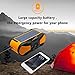 Crank Radio, NOAA Weather Radio, Audio Speaker, RunningSnail AM/FM Emergency Radio with 4000mAh Battery, 1W Flashlight, 4LED Reading Lamp,1W Solar Panel Charger, SOS Alarm (Orange)