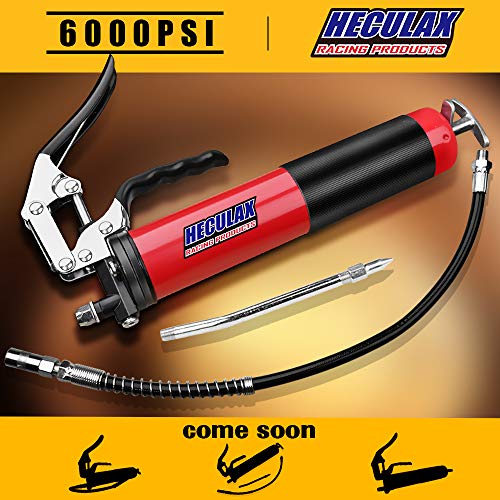 AcPulse HECULAX Grease Gun,7000PSI Heavy Duty Deluxe Pistol Grease Gun with 18" Flex Hose,Easy Operation - Thumbnail 3