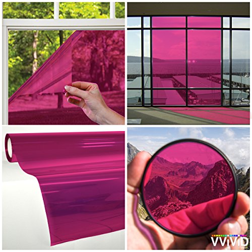 VViViD Transparent Colorful Vinyl Window Tinting Sheets (6ft x 5ft, Pink) - Thumbnail 4