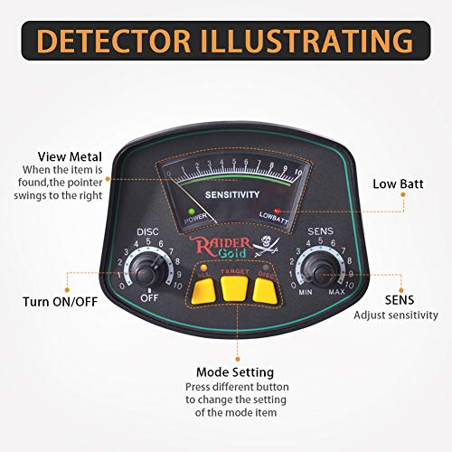 Wedigout Metal Detector MD-3009II Gold Detectors Treasure Finder Detectors Within 8 Inches Adjustable Sensitivity and Headphone Jack - Thumbnail 3