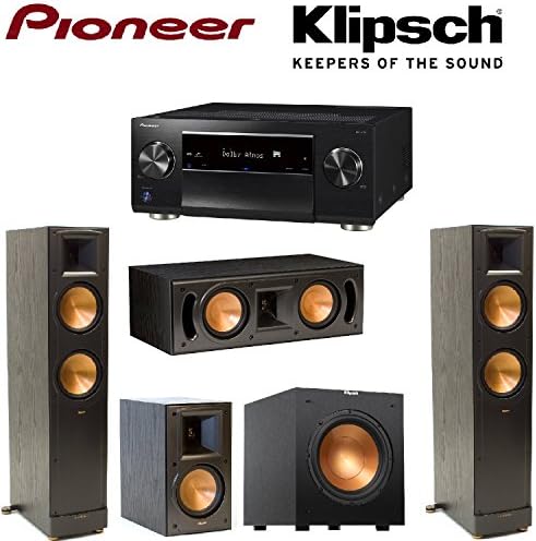 Pioneer Network AV Receiver Audio & Video Component Receiver,Black (SC-LX701) + Klipsch RB-51 II Bookshelf + Klipsch - RC-42 II Center + Klipsch R-10SW Subwoofer + Pair of Klipsch RF-82 II Bundle Leather Bound