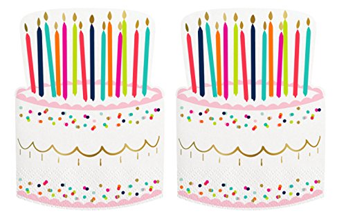 Birthday Cake Napkins (2 Sets of 20) - Fun Multi Color Confetti Polkadot Print