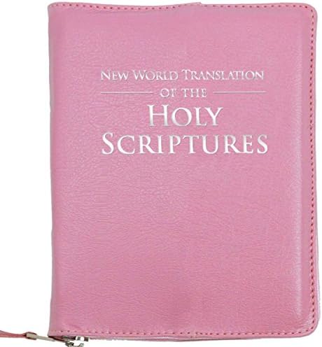 Cover for New World Translation (large print edition) - Sheer Blossom Pink Leatherette - with zipper