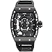 SKONE Men Skull Style Quartz Watches Military Silicone Sports Watch Waterproof Luminous Wristwatch (BLACK)